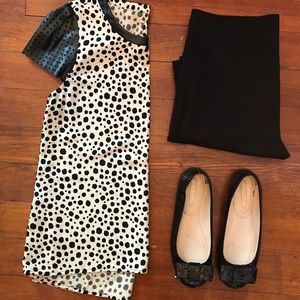 Bellatrix Faux Leather Perforated Sleeve Top